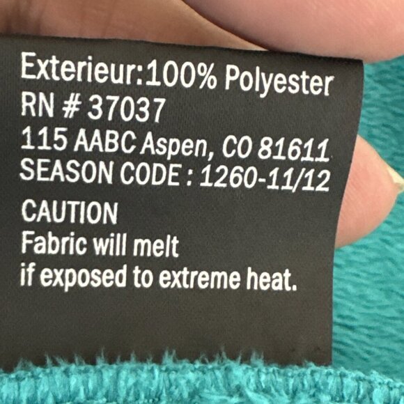 Obermeyer Women's L 1/4 Zip Pullover Jacket Lightweight Fleece Teal EUC - Picture 11 of 13